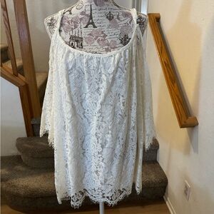 Elegant White Lace Off-Shoulder Blouse